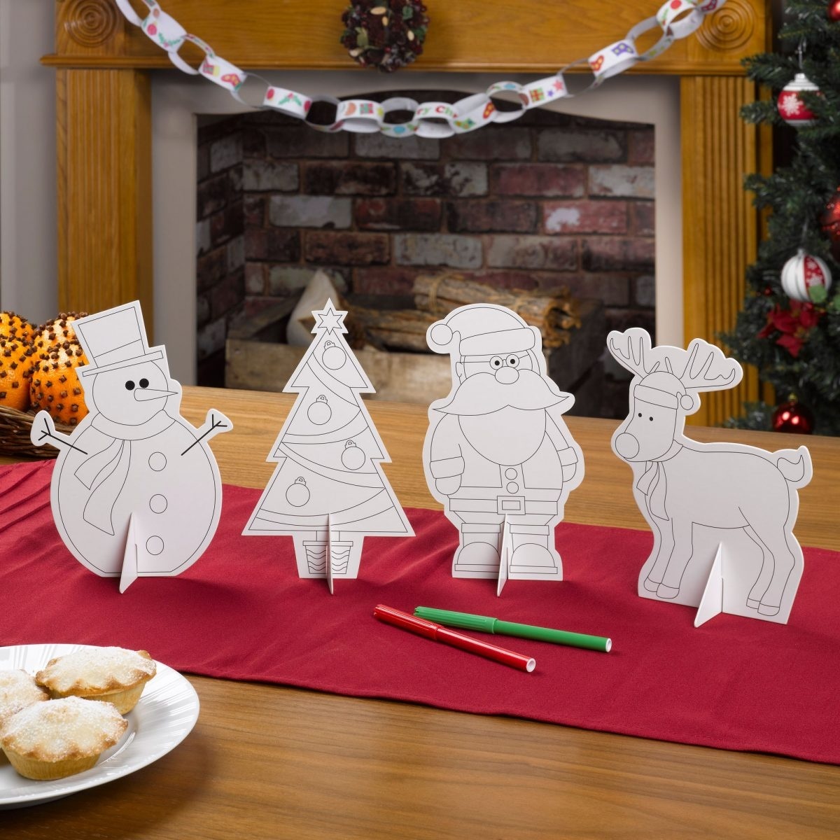 Διακοσμ. Τραπεζιού για Ζωγραφική Christmas 4 τεμ - Santa Claus Άγιος Βασίλης Merry Christmas
