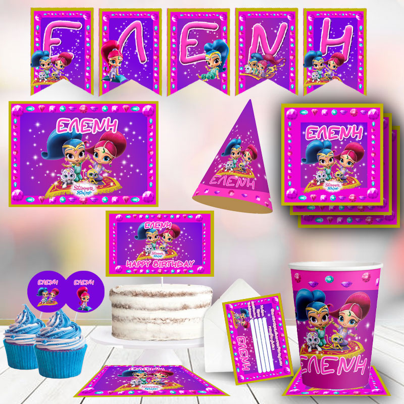 Σετ πάρτυ με όνομα Shimmer & Shine XL / 8 ατόμων