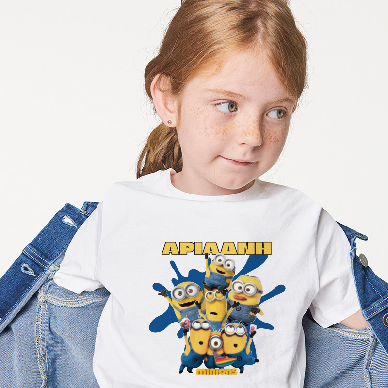 Παιδικό T-shirt Minions για κορίτσι με όνομα