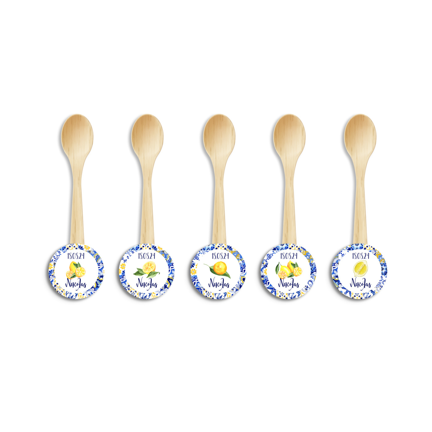 Ξύλινα Κουταλάκια με όνομα Λεμόνι / 8τμχ