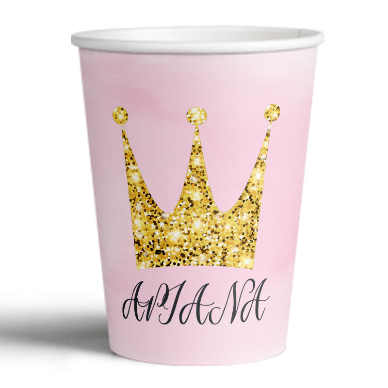 Ποτηράκια χάρτινα με όνομα Κορώνα 250ml/8τμχ