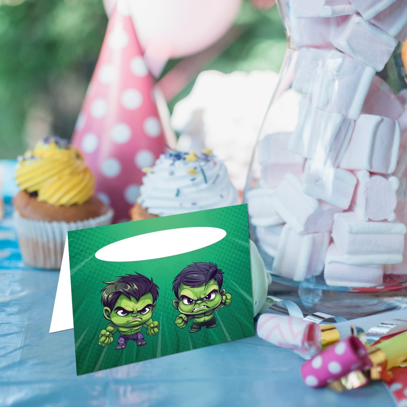 Καρτελάκι Μπουφέ Baby Hulk/ 6τμχ