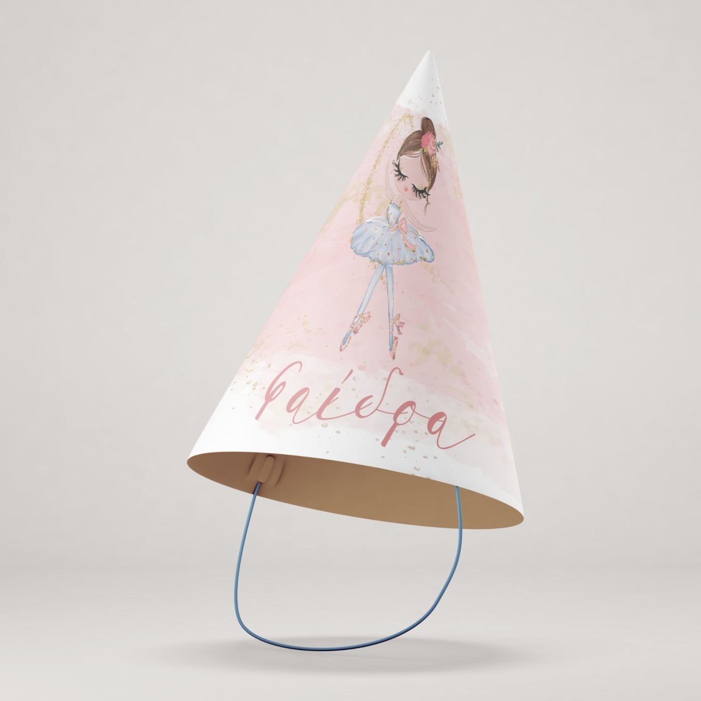 Καπελάκια πάρτυ με όνομα Μπαλαρίνα Pastel / 8τμχ