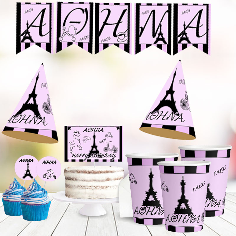 Σετ πάρτυ με όνομα Paris / 8 ατόμων