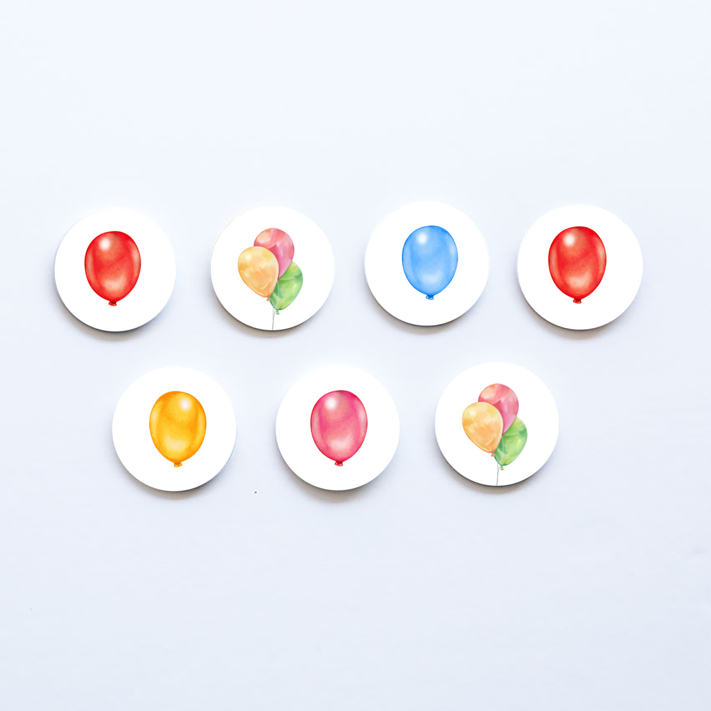 Ξύλινες Κονκάρδες Happy Birthday Pastel / 8τμχ