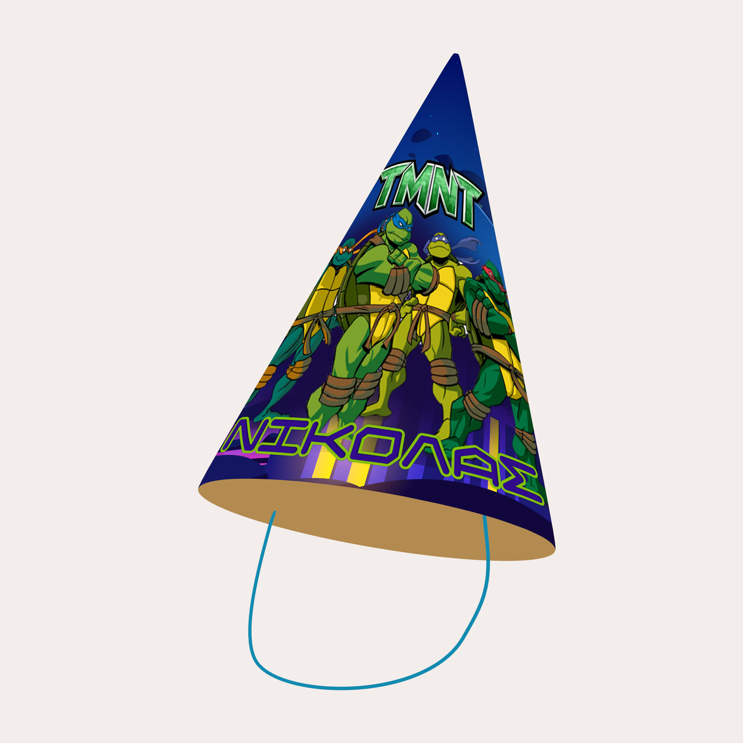 Καπελάκια πάρτυ με όνομα Χελωνονιντζάκια / 8τμχ