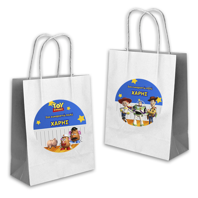 Τσάντα Δώρου Toy Story με όνομα χάρτινη/ 22cmx18cmx8cm