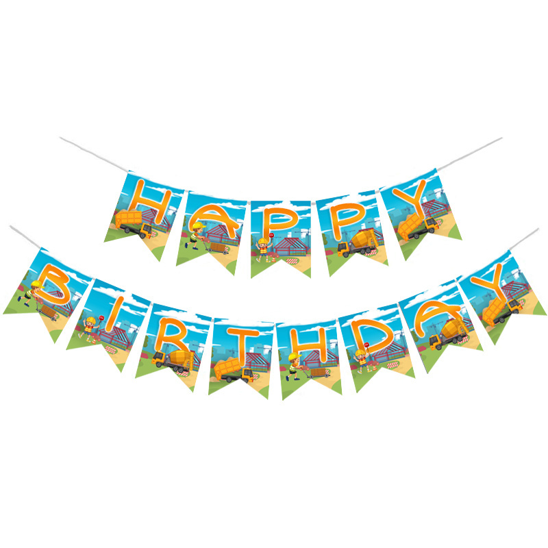 Γιρλάντα Γράμματα Εργοτάξιο Happy Birthday