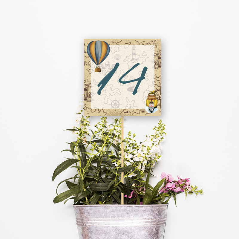 Αρίθμηση τραπεζιού Ταξίδια τετράγωνο