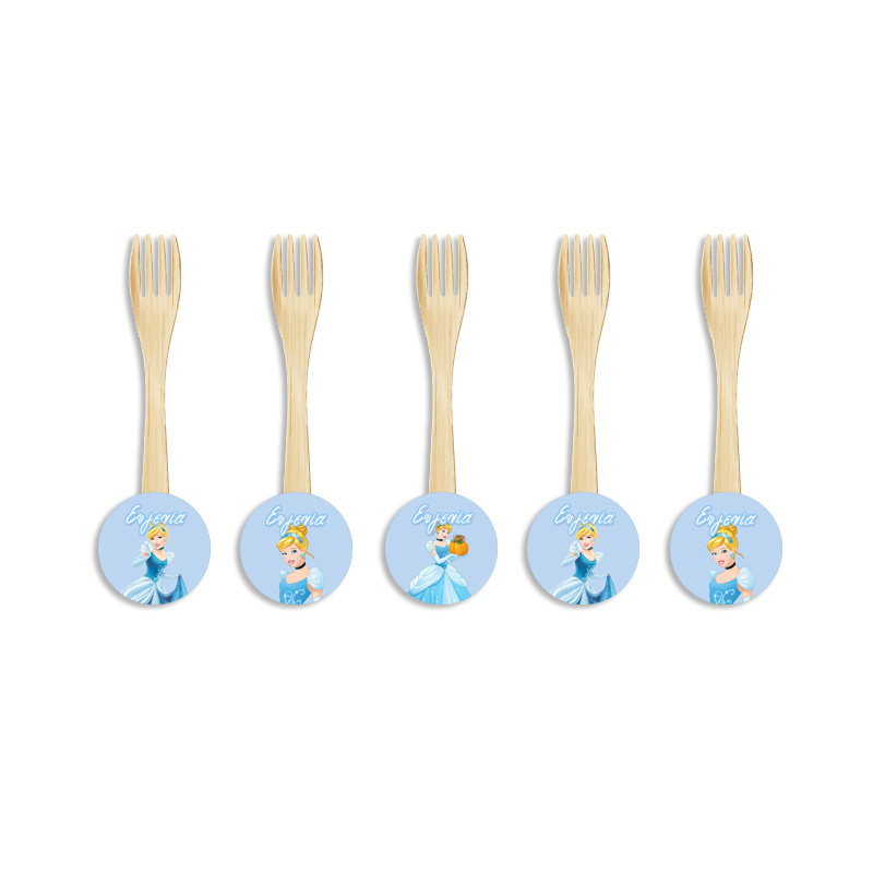 Ξύλινα Πιρουνάκια με όνομα Σταχτοπούτα / 8τμχ