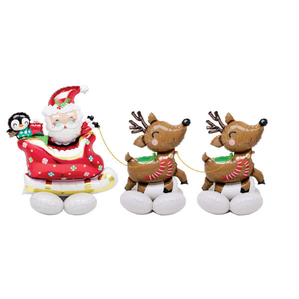 Μπαλόνι φοιλ AirLoonz Santa & Reindeer Kit / 251εκ x 129εκ - Άγιος Βασίλης