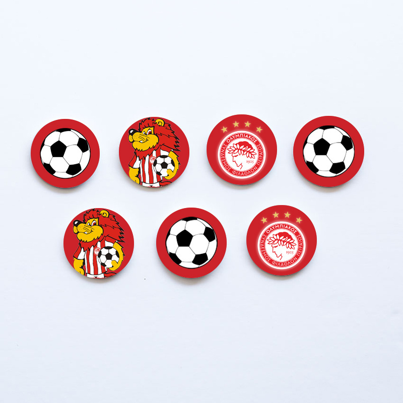 Ξύλινες Κονκάρδες Ολυμπιακός / 8τμχ