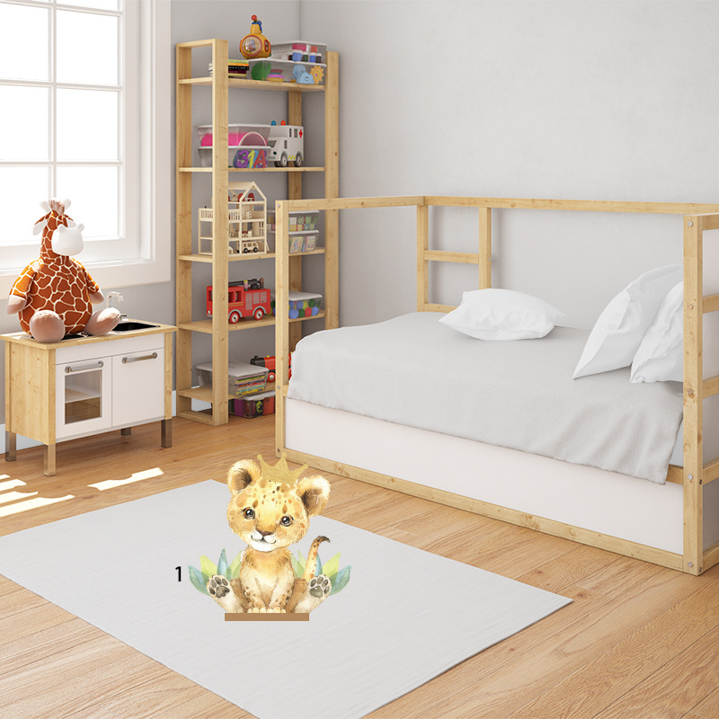 Διακοσμητική φιγούρα Τιγράκι με Κορώνα 50cm Ξύλινη με βάση/1 τμχ