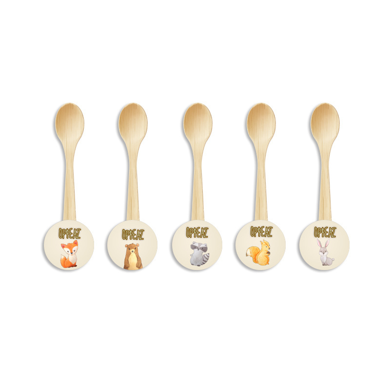 Ξύλινα Κουταλάκια με όνομα Ζωάκια Δάσους / 8τμχ