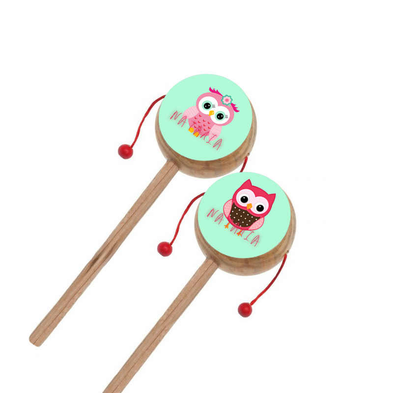 Ξύλινο Τυμπανάκι με όνομα Κουκουβάγιες