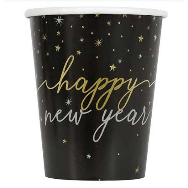 Ποτήρια Χάρτινα 266ml Happy New Year / 8 τεμ.
