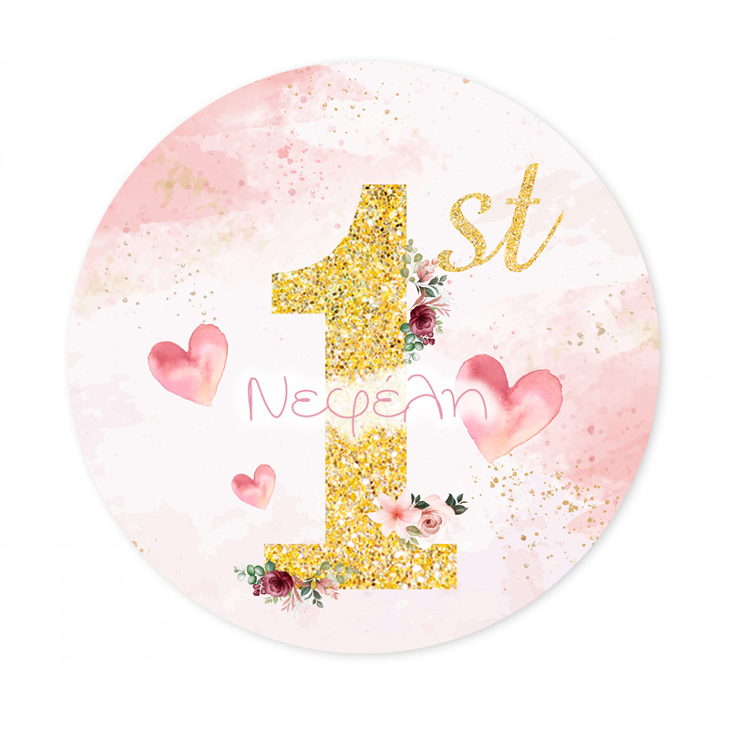 Αυτοκόλλητο με όνομα 1st Birthday girl 27cm
