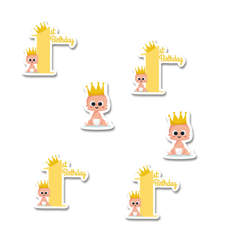 Αυτοκόλλητα 1st Birthday Boy 5cm / 8τμχ