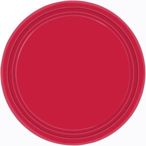 Πιάτα χάρτινα 22.8εκ Κόκκινα /8 τεμ