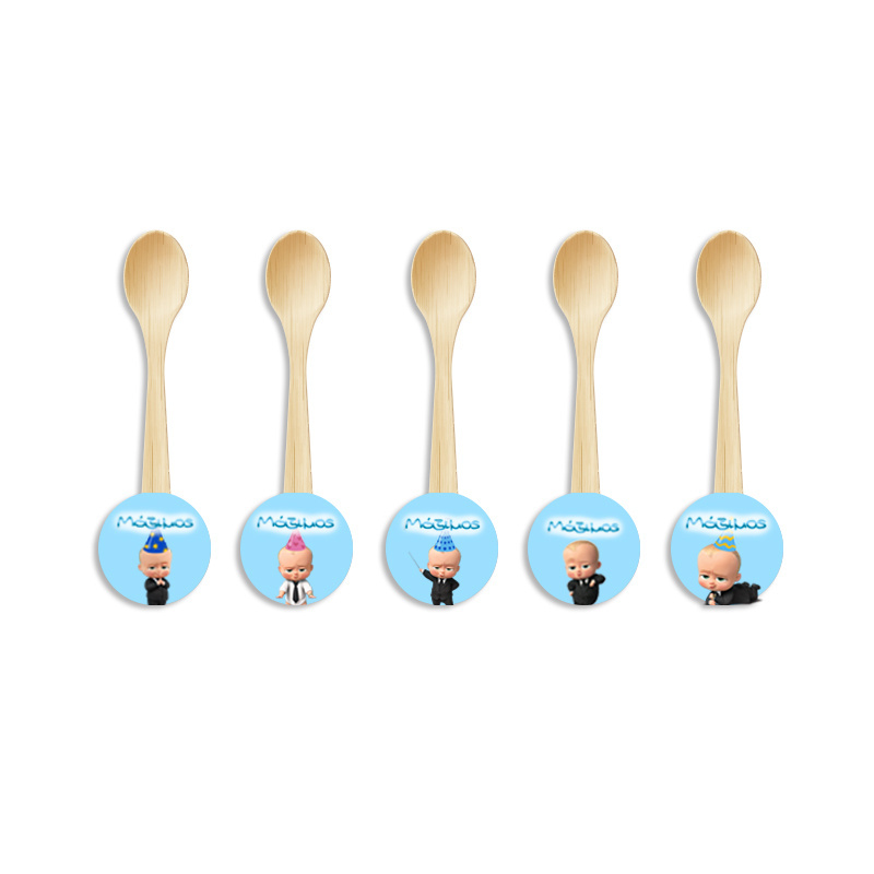 Ξύλινα Κουταλάκια με όνομα Baby Boss / 8τμχ