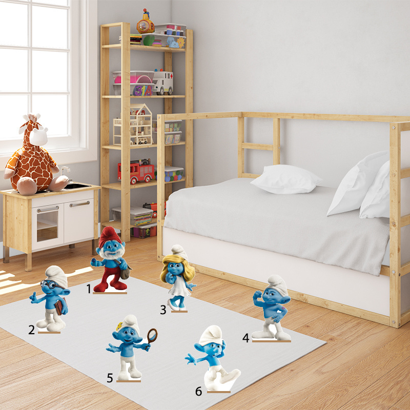 Διακοσμητική φιγούρα Στρουμφάκια 20cm Ξύλινη με βάση/1 τμχ