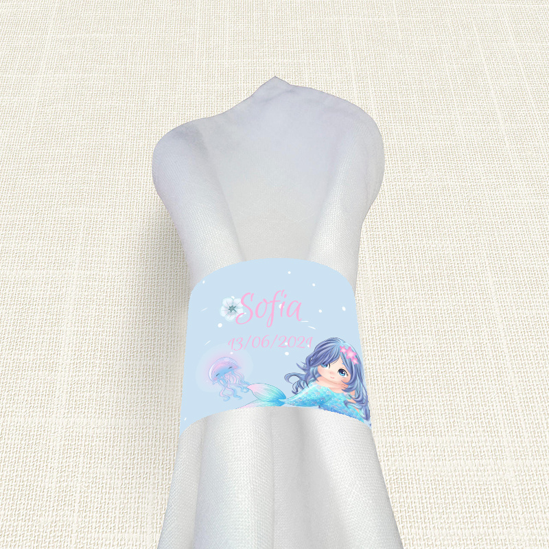 Δαχτυλίδι πετσέτας χάρτινο με όνομα Γοργόνα