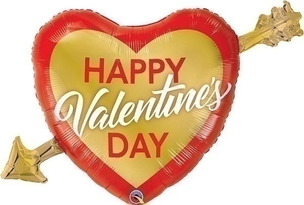 Μπαλόνι Φοιλ Σχήμα Valentine's Golden Arrow / 99 εκ