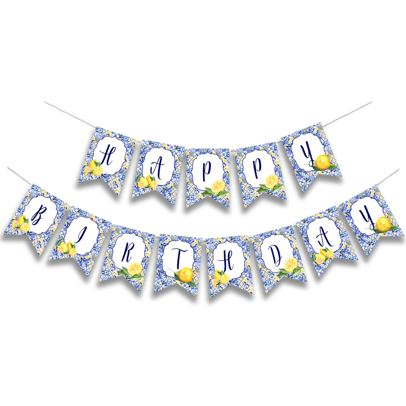Γιρλάντα Γράμματα Λεμόνι Happy Birthday