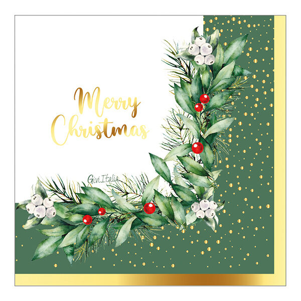 Χαρτοπετσέτες φαγητού 33εκ Christmas Garland / 16 τεμ