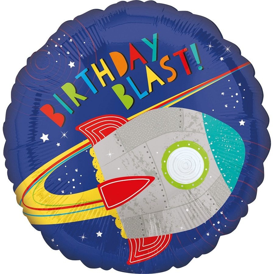 Μπαλόνι Φοιλ 17 Blast off Birthday / 43 εκ