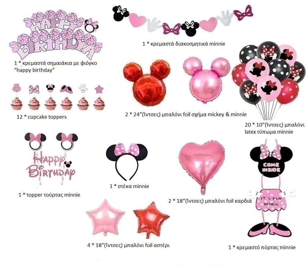 Θεματικό σετ πάρτυ Minnie mouse - Image 2