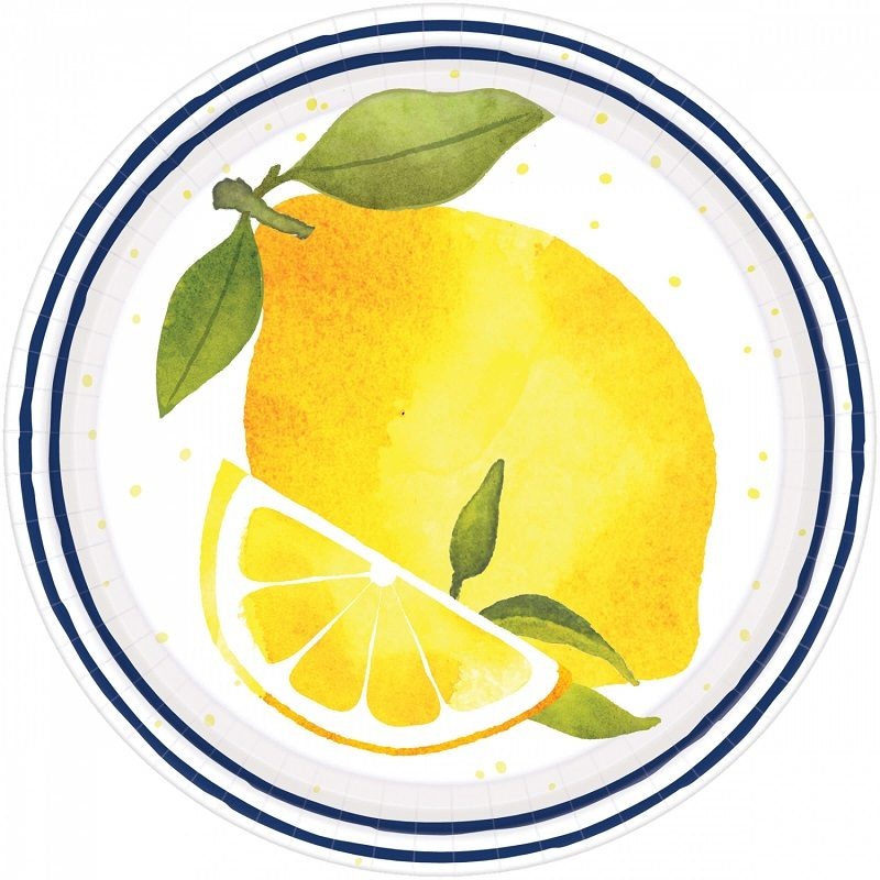 Πιάτα χαρτ. γλυκού 17.7 εκ Lemons / 8 τεμ