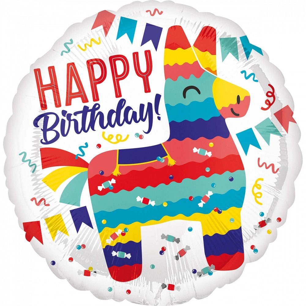 Μπαλόνι Φοιλ 17 Στρογγυλό Piñata Party Happy Birthday 43εκ