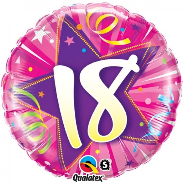Μπαλόνι Φοιλ 18 Νούμερο 18 Shining Star Hot Pink