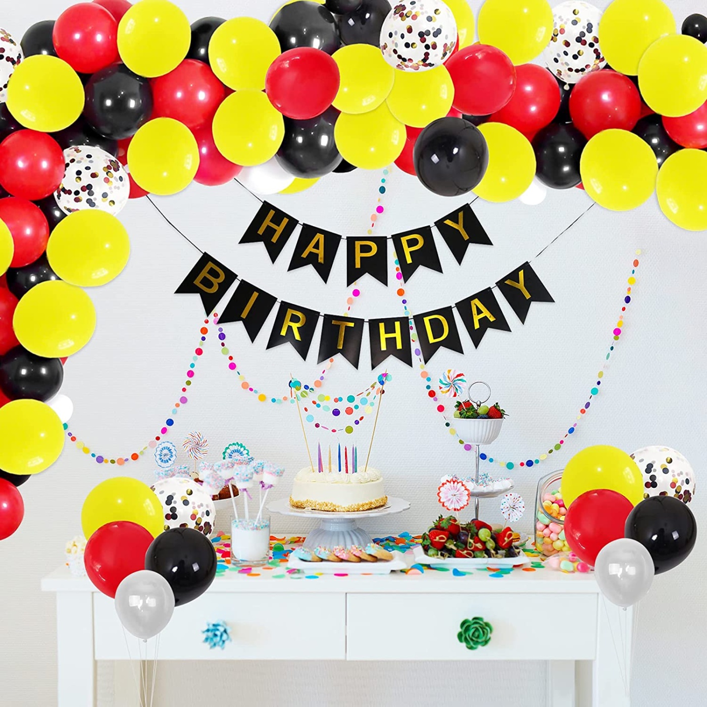 DIY Γιρλάντα "Black & yellow" / 100 Μπαλόνια - Image 2