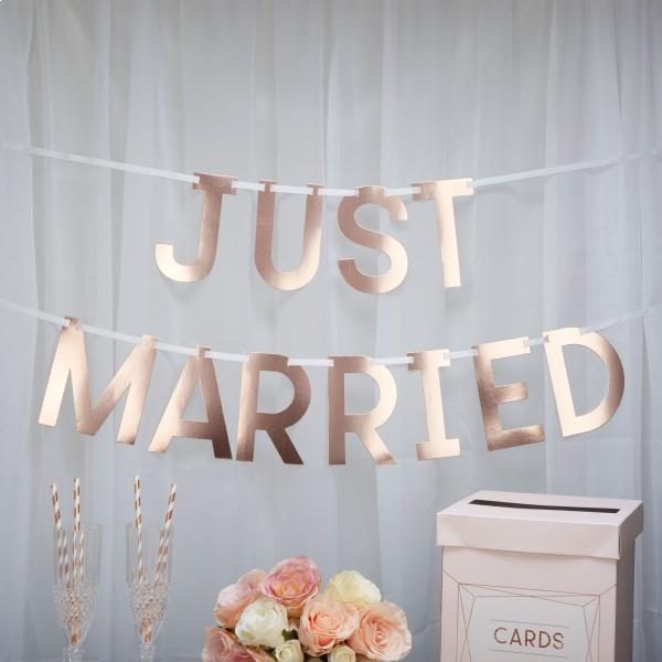 Γιρλάντα γράμματα Just Married Rose Gold 1.5μ