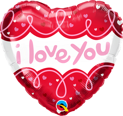 Μπαλόνι Φοιλ 18 I Love You Doodle Loops / 46εκ