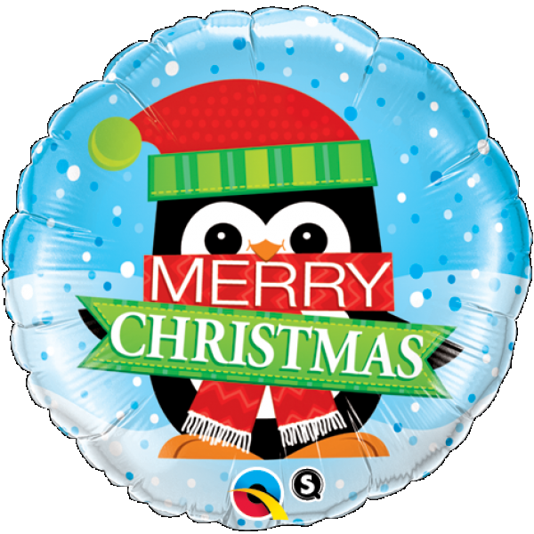 Μπαλόνι Φοιλ 18 Στρογγυλό Merry Christmas Penguin - πιγκουίνος