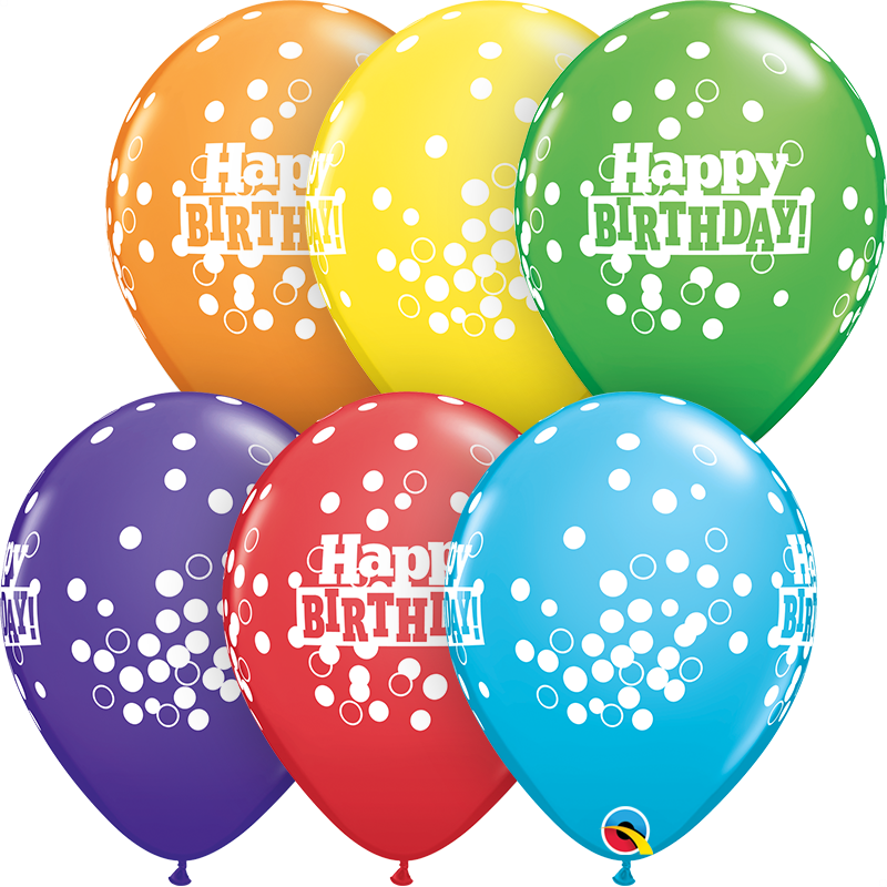 Μπαλόνια Λάτεξ 11 Birthday Confetti Dots Rainbow Ast/ 25 τεμ
