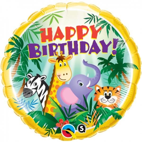 Μπαλόνι Φοιλ 18 Στρογγυλό Birthday Jungle Friends