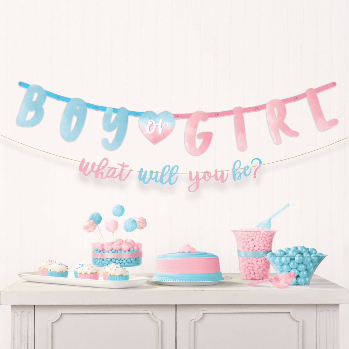 Χάρτινη Γιρλάντα Boy or Girl - Banner Kit The Big Reveal / 2 τμχ