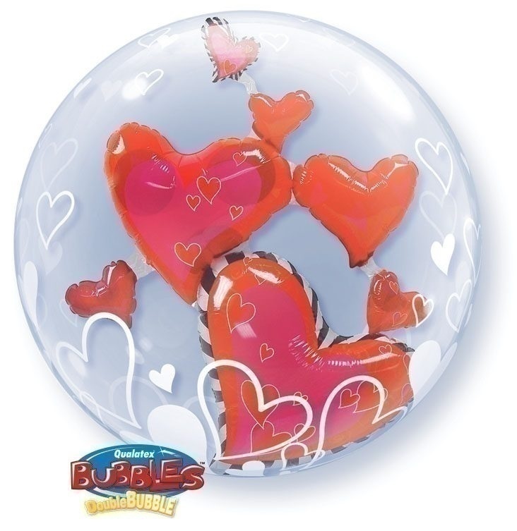 Bubble διπλό Lovely Floating Hearts