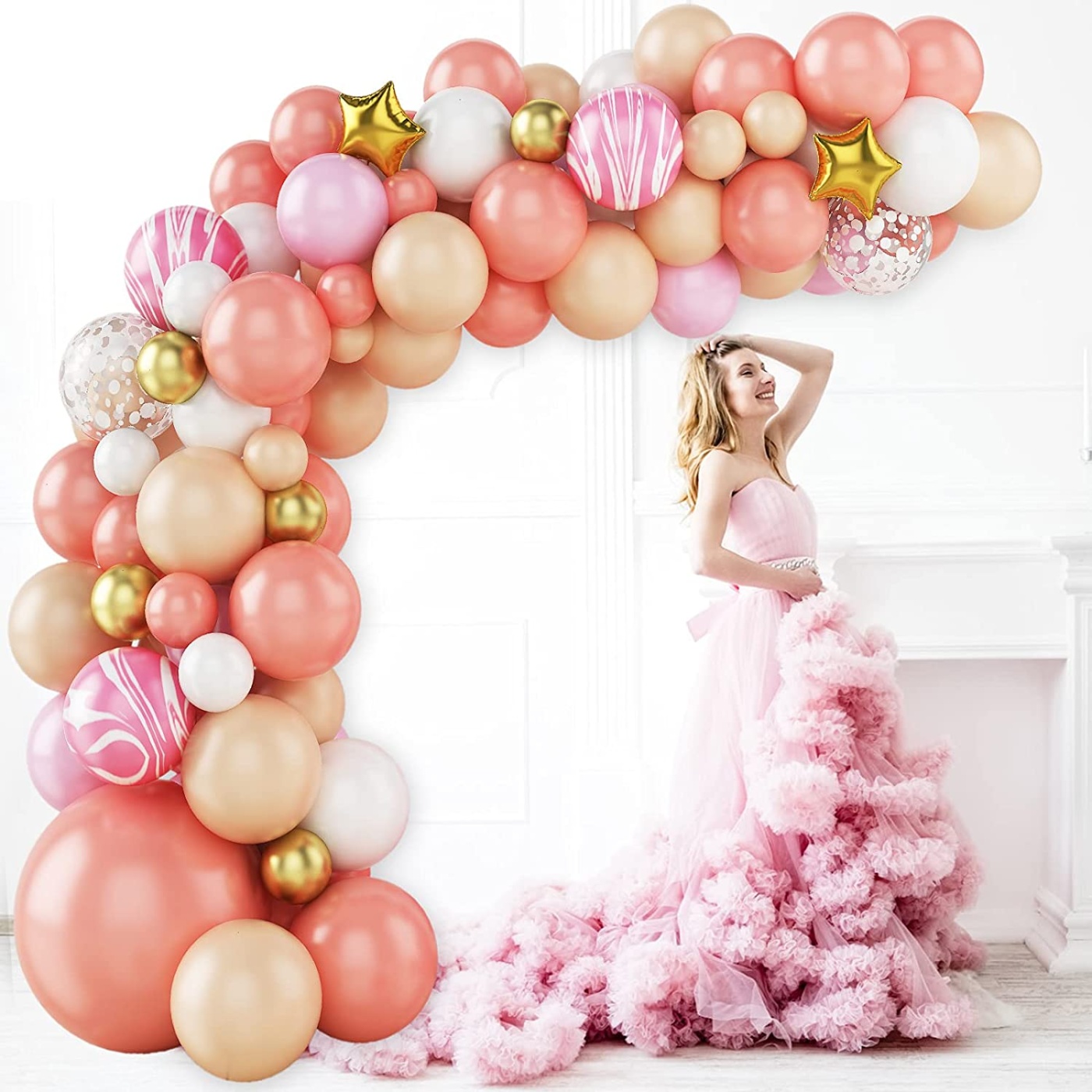 DIY Γιρλάντα "Rosegold Star" / 81 Μπαλόνια - Image 2
