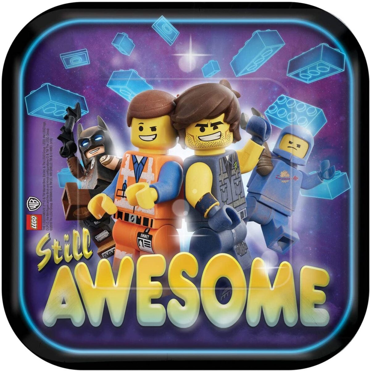 Πιάτα χαρτ. γλυκού 18εκ Lego Movie / 8τεμ