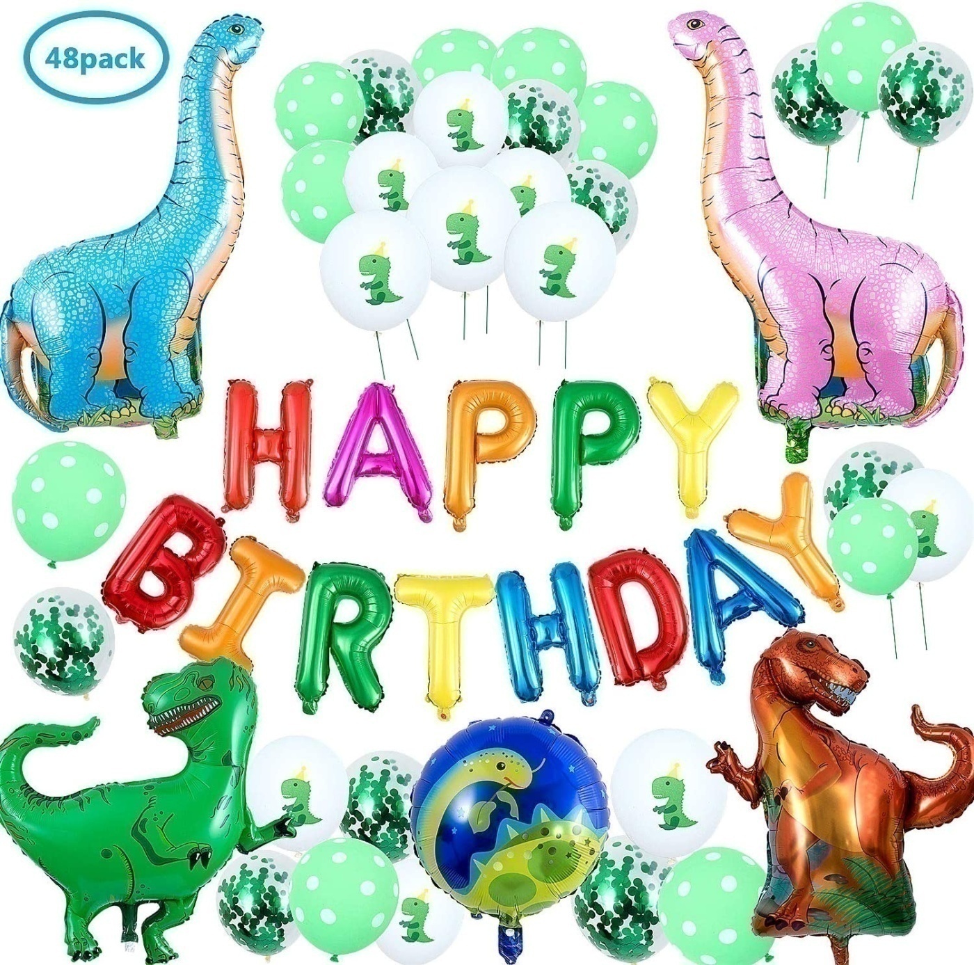 Σετ Μπαλονιών Happy Birthday Dino