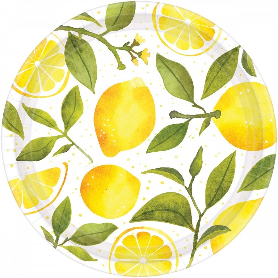 Πιάτα χαρτ. φαγητού 25.7 εκ Lemons /8 τεμ