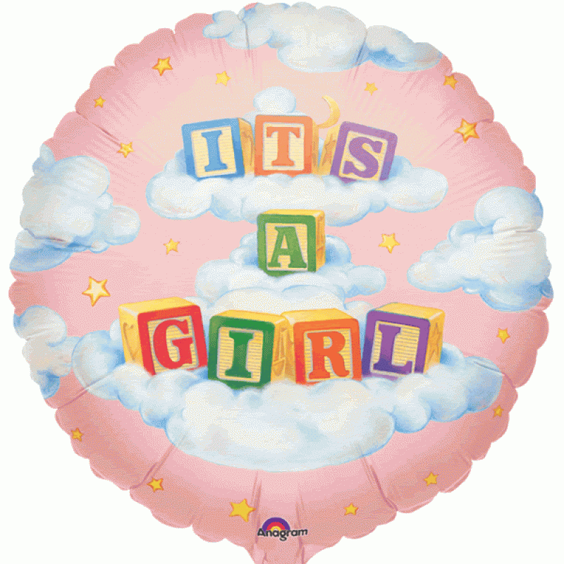 Μπαλόνι Φοιλ 32 Baby Girl Block Jumbo