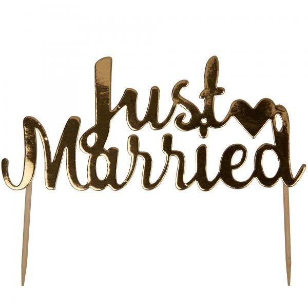 Πινακίδα Τούρτας Just Married Scripted Marble