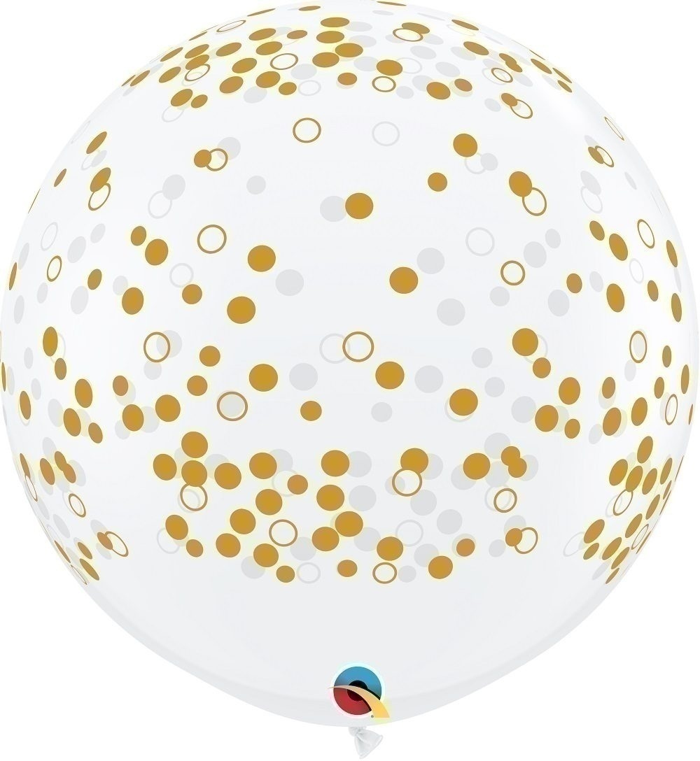 Μπαλόνι Λάτεξ 3' Confetti Dots Διάφανο / 2 τεμ