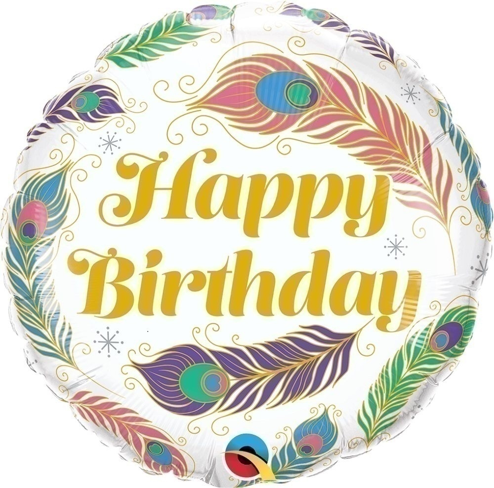 Μπαλόνι Φοιλ 18 Birthday Peacock Feathers / 45 εκ